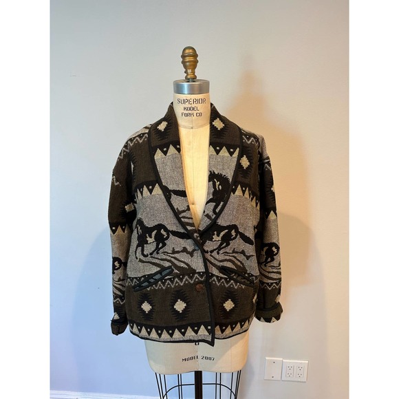 Natural Impressions Jackets & Blazers - Vintage cropped southwest horse western rodeo jacket Sz L